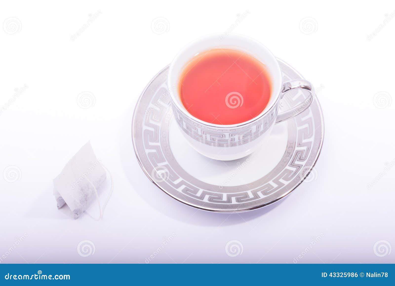 Tea cup with tea bag stock photo. Image of background 43325986