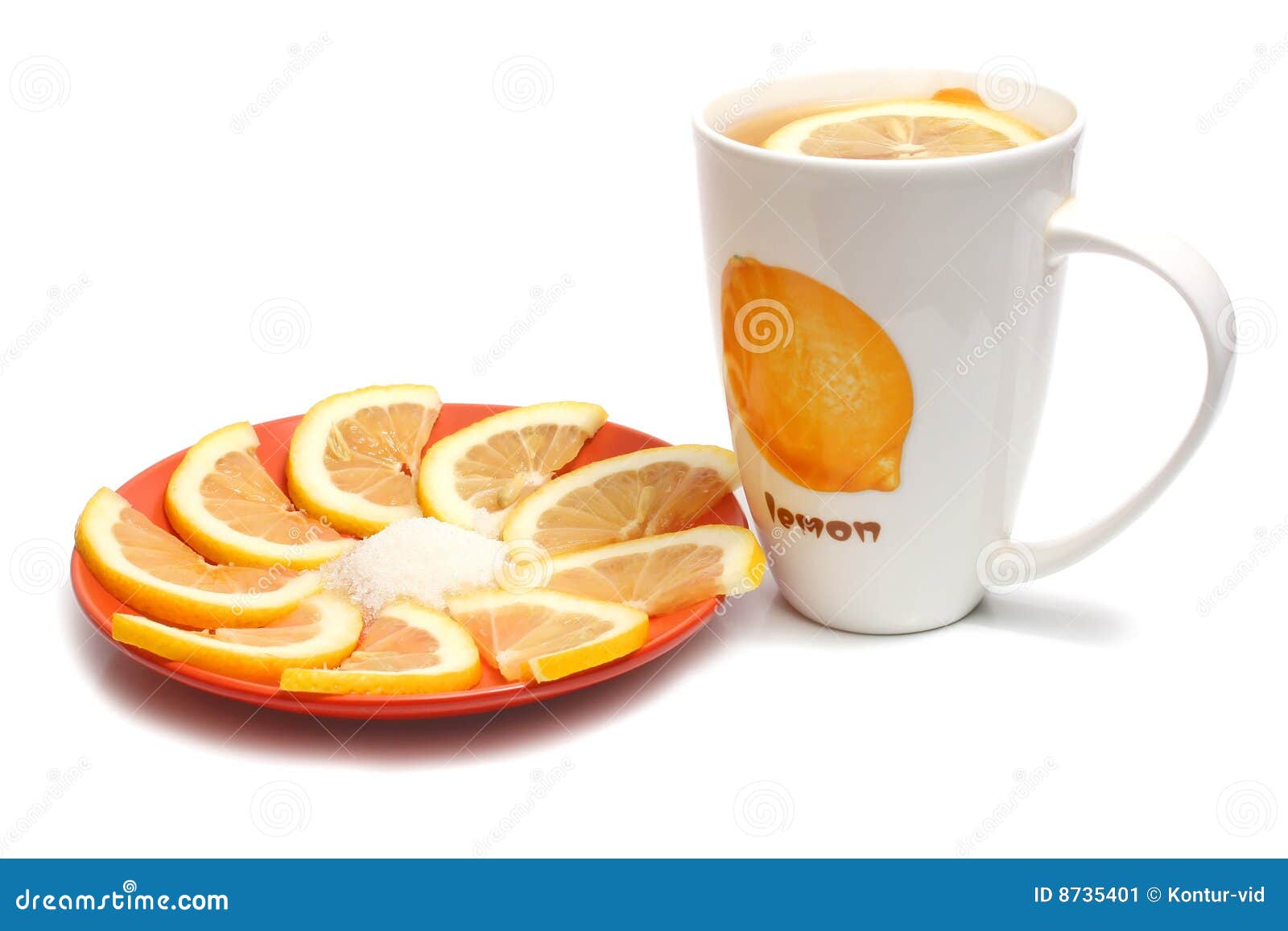 Tea in cups and lemon stock image. Image of eating, isolated 8735401