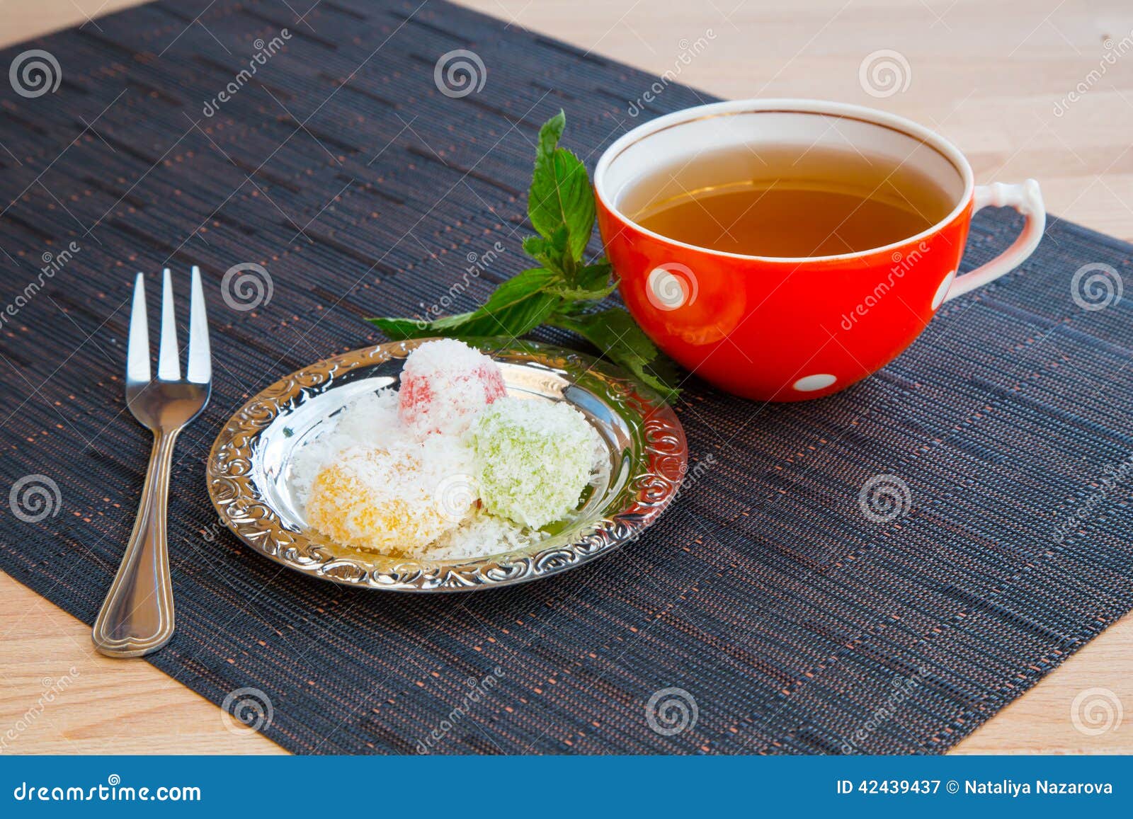Tea and dessert stock image. Image of bachground, good 42439437