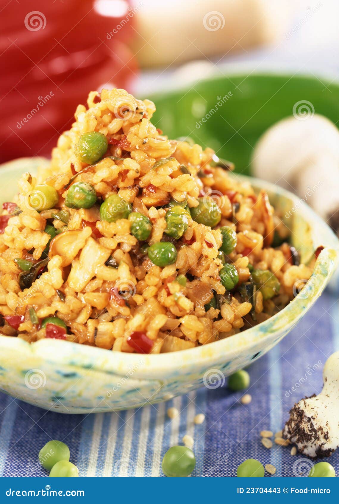 Teaflavored Rice with Vegetables and Lemon Stock Image Image of