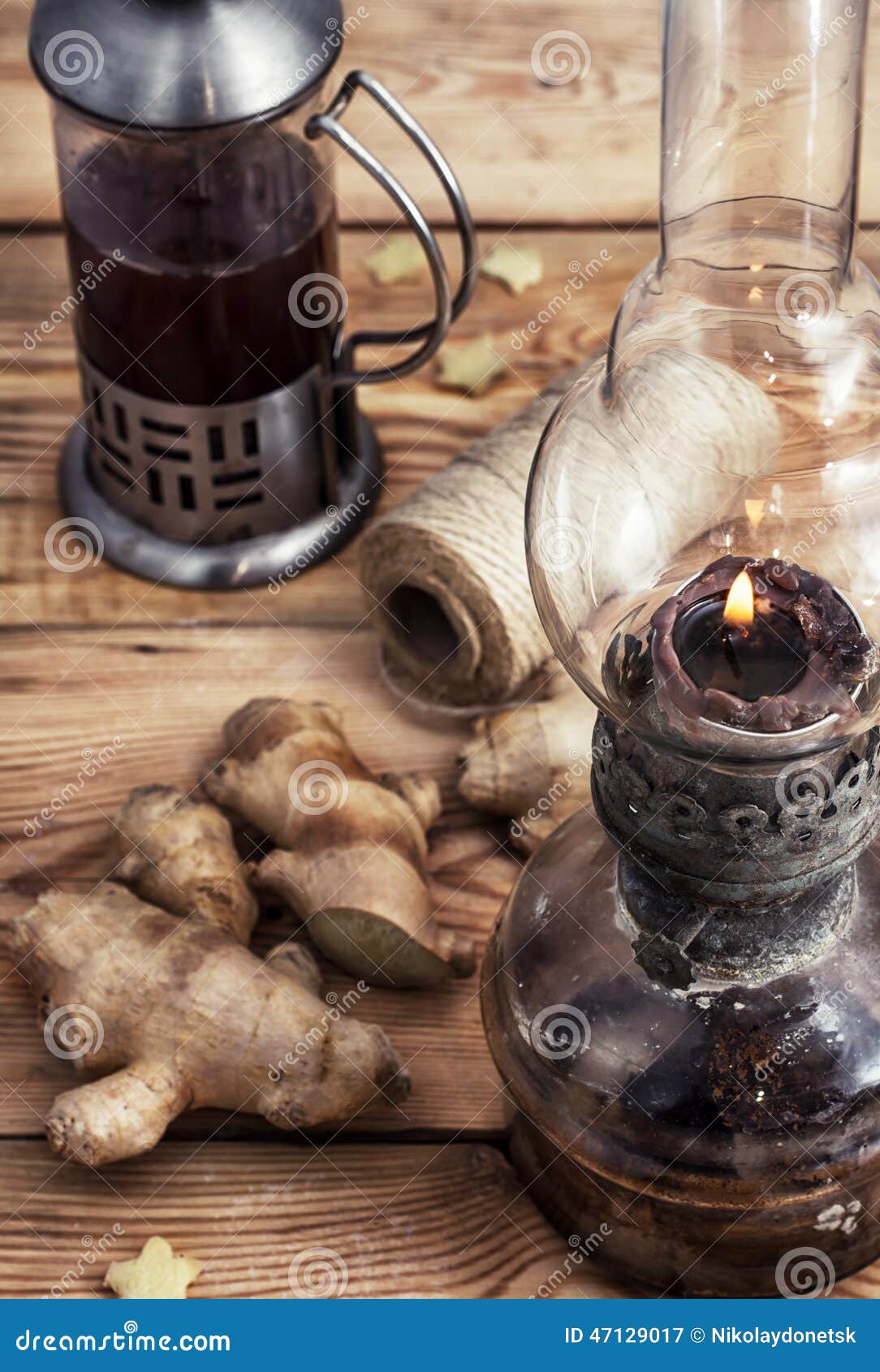 Tea with ginger root stock image. Image of ginger, drinking - 47129017