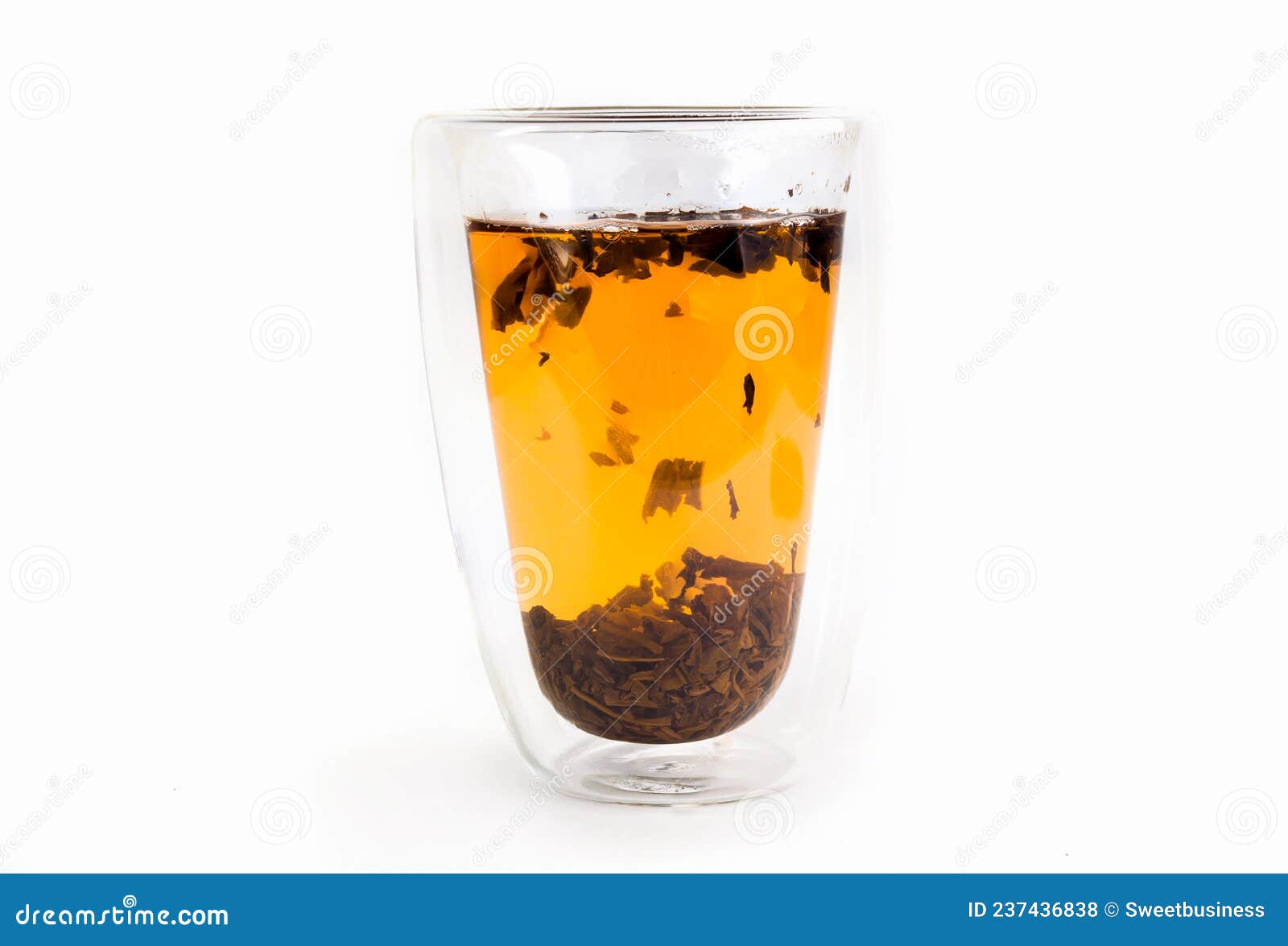 Tea in Glass Cup Isolated on White Stock Photo Image of object