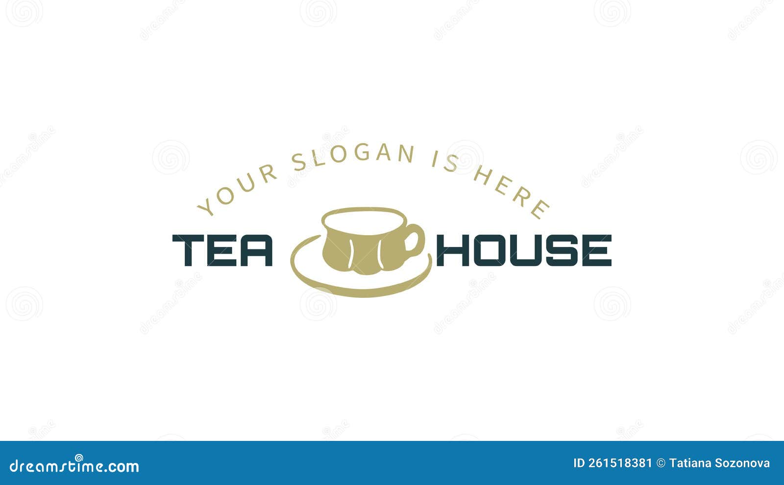 Tea House Logo Design Template Flat. Illustration Stock Vector