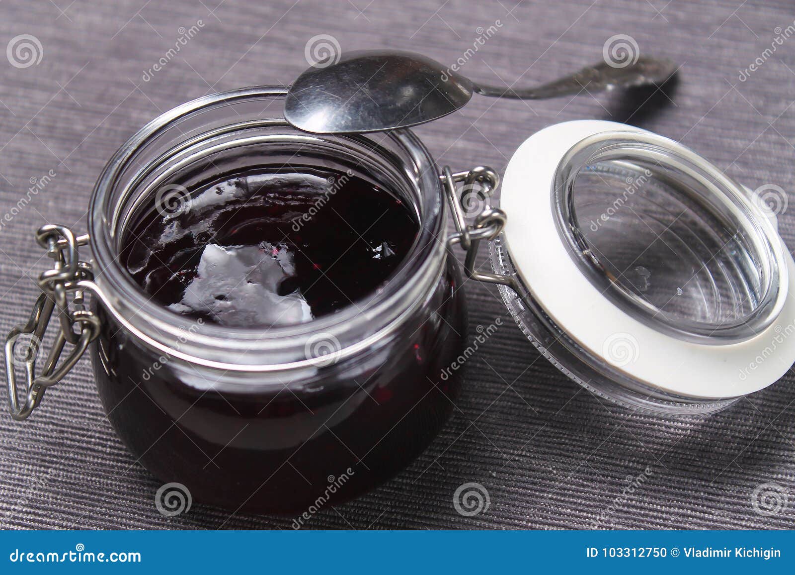 Tea with Jam on the Table. Delicious Dessert. Sweets for Breakfa Stock