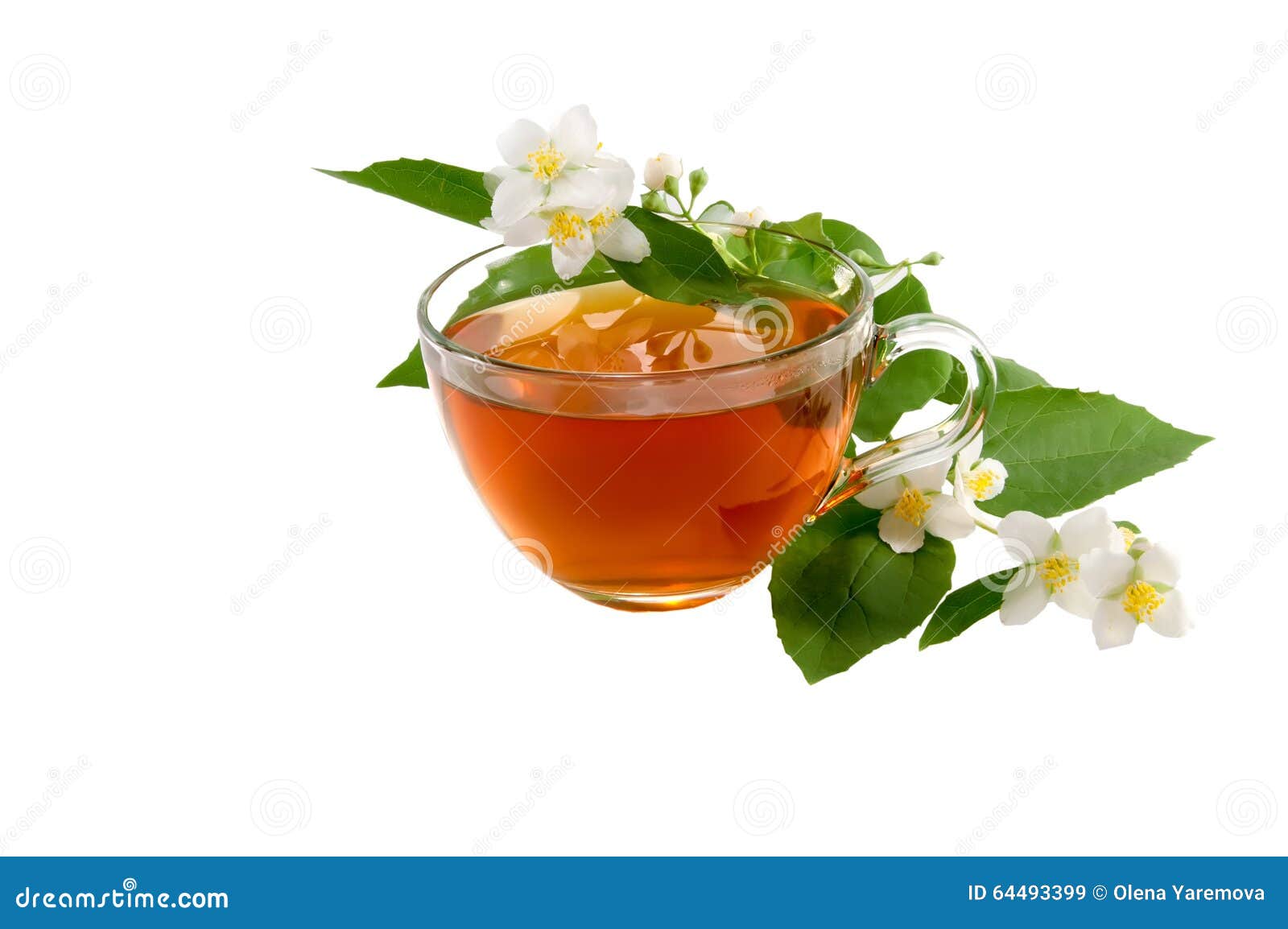 Tea with Jasmine stock image. Image of plant, saucer 64493399