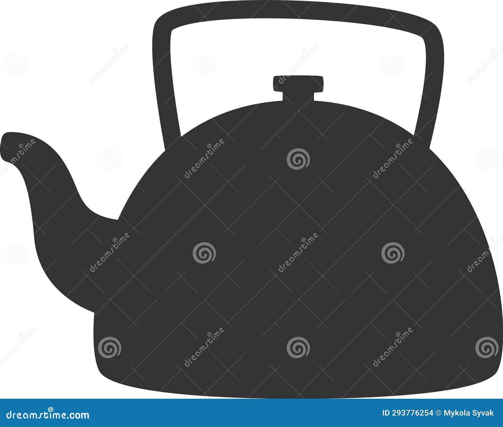Tea Kettle Silhouette stock vector. Illustration of icon 293776254