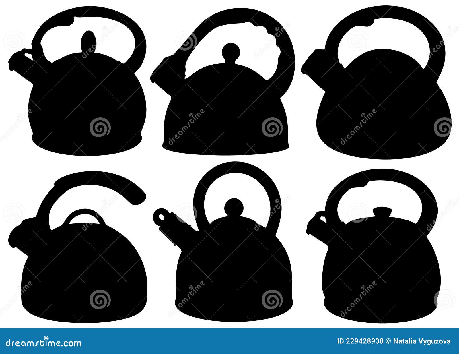 Tea kettles included. stock vector. Illustration of vector 229428938