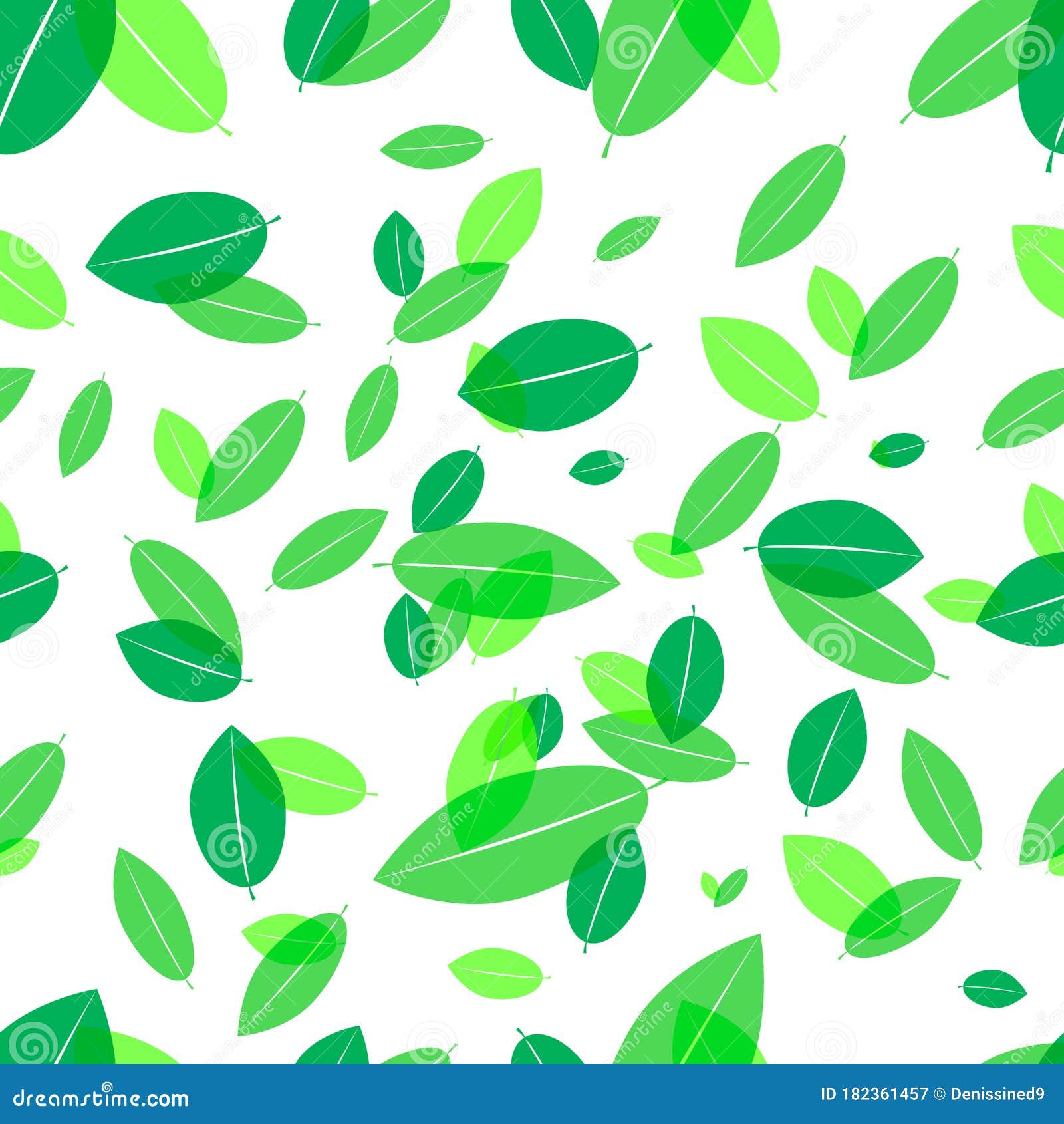 Tea Leaves Seamless Pattern, Poster Design Template, Vector