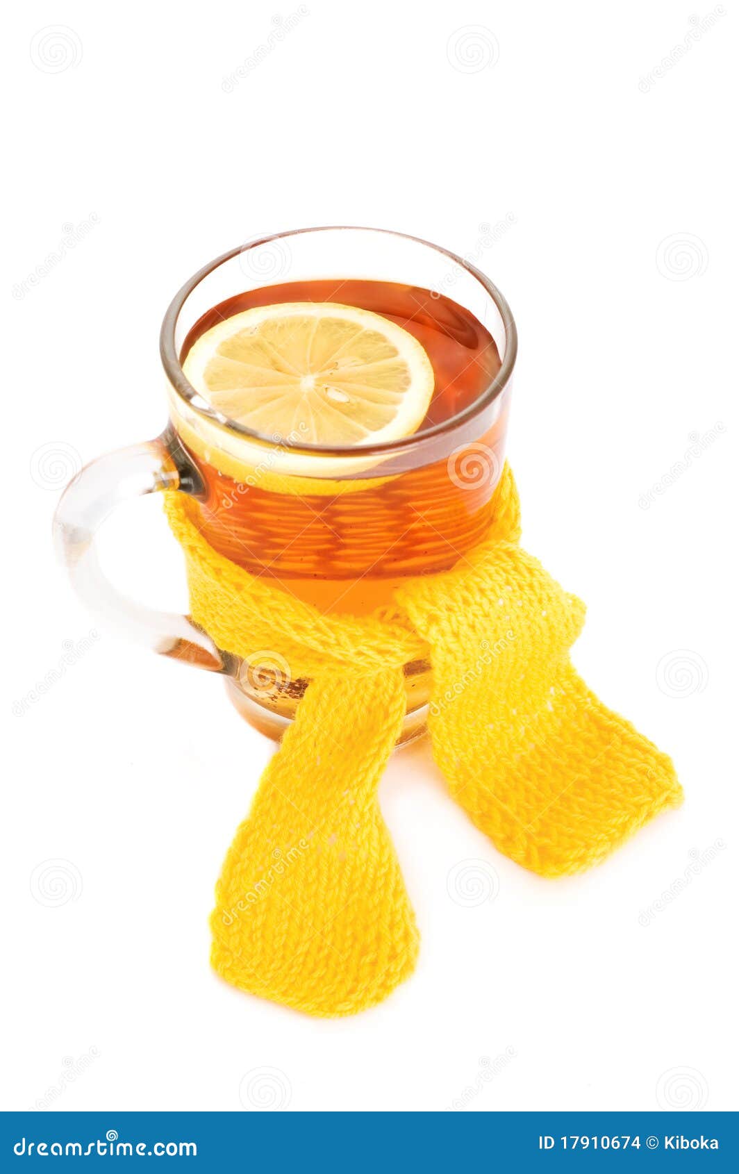 Tea with Lemon Cup Wrapped in Scarf Stock Photo Image of fruit, infusion 17910674