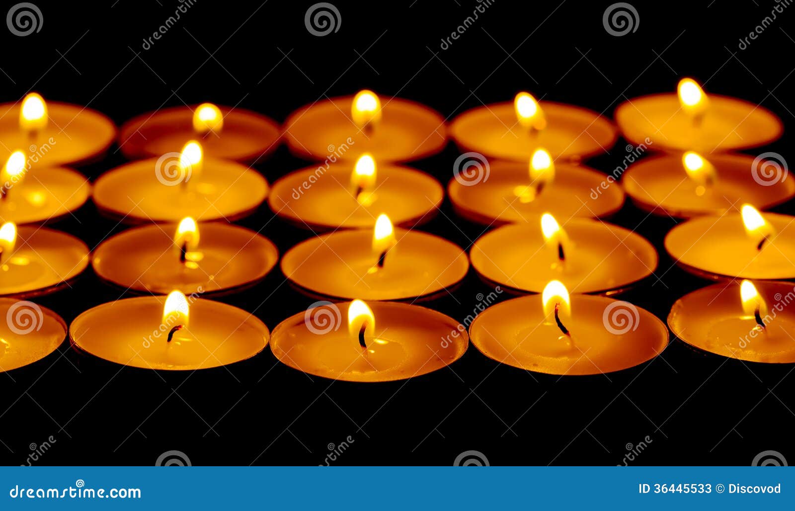 Tea Lights Candles with Fire Stock Image Image of nighttime, candles
