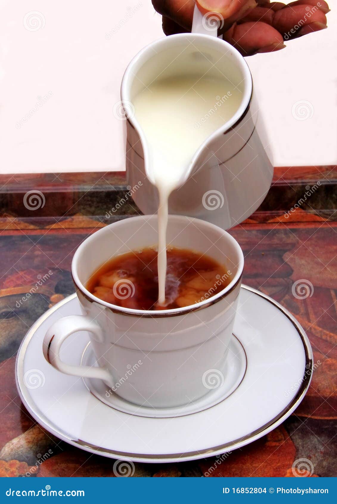 Tea with Milk stock photo. Image of visitor, skimmed - 16852804