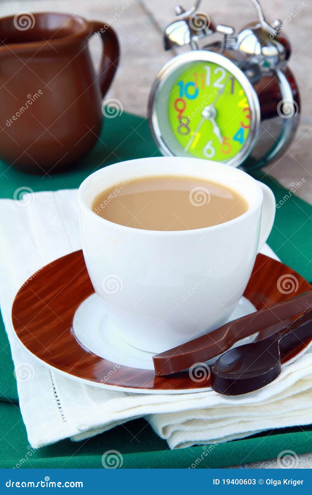 Tea with Milk in a White Cup Stock Image Image of milky, break 19400603