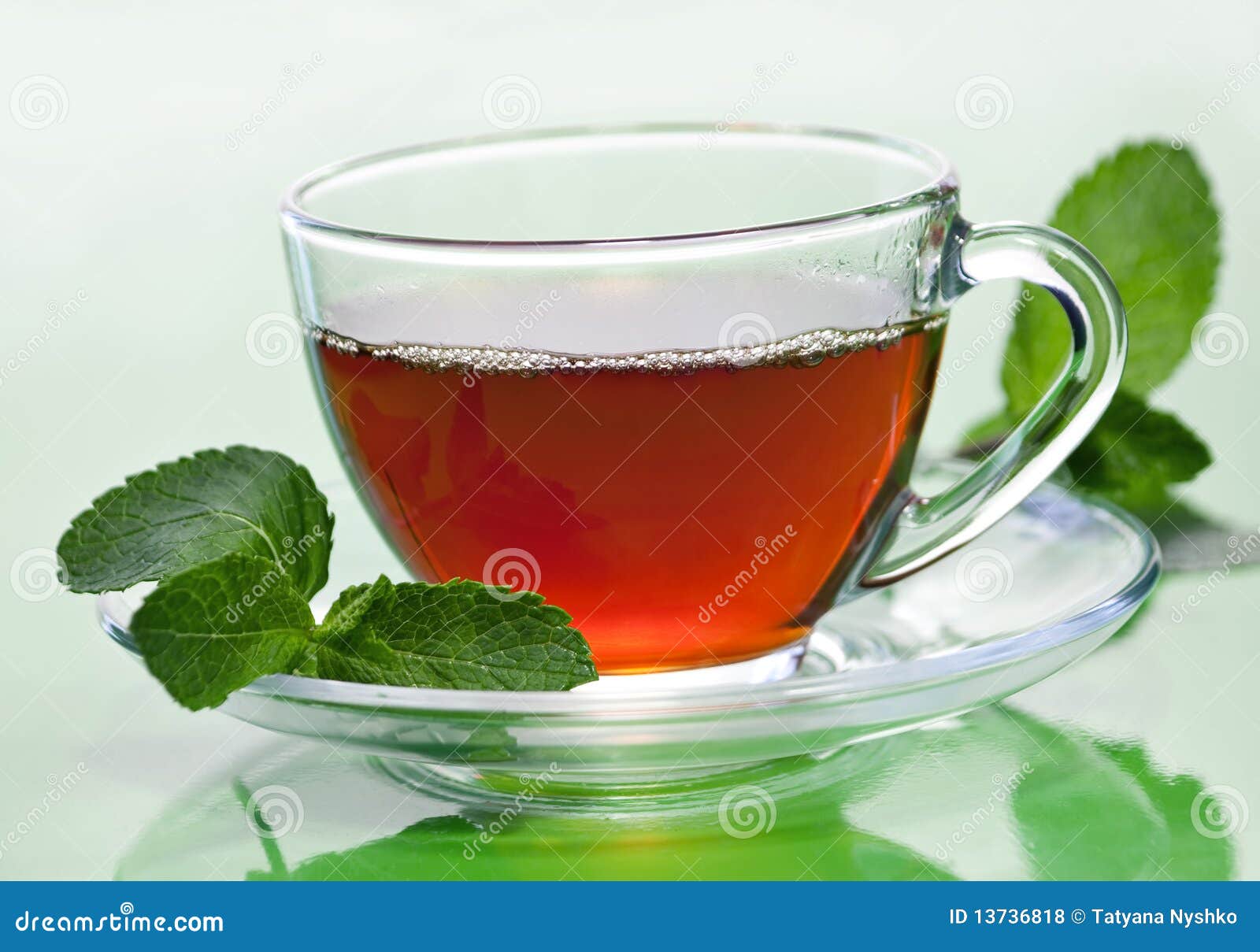 Tea with mint stock photo. Image of brown, mint, beverage 13736818