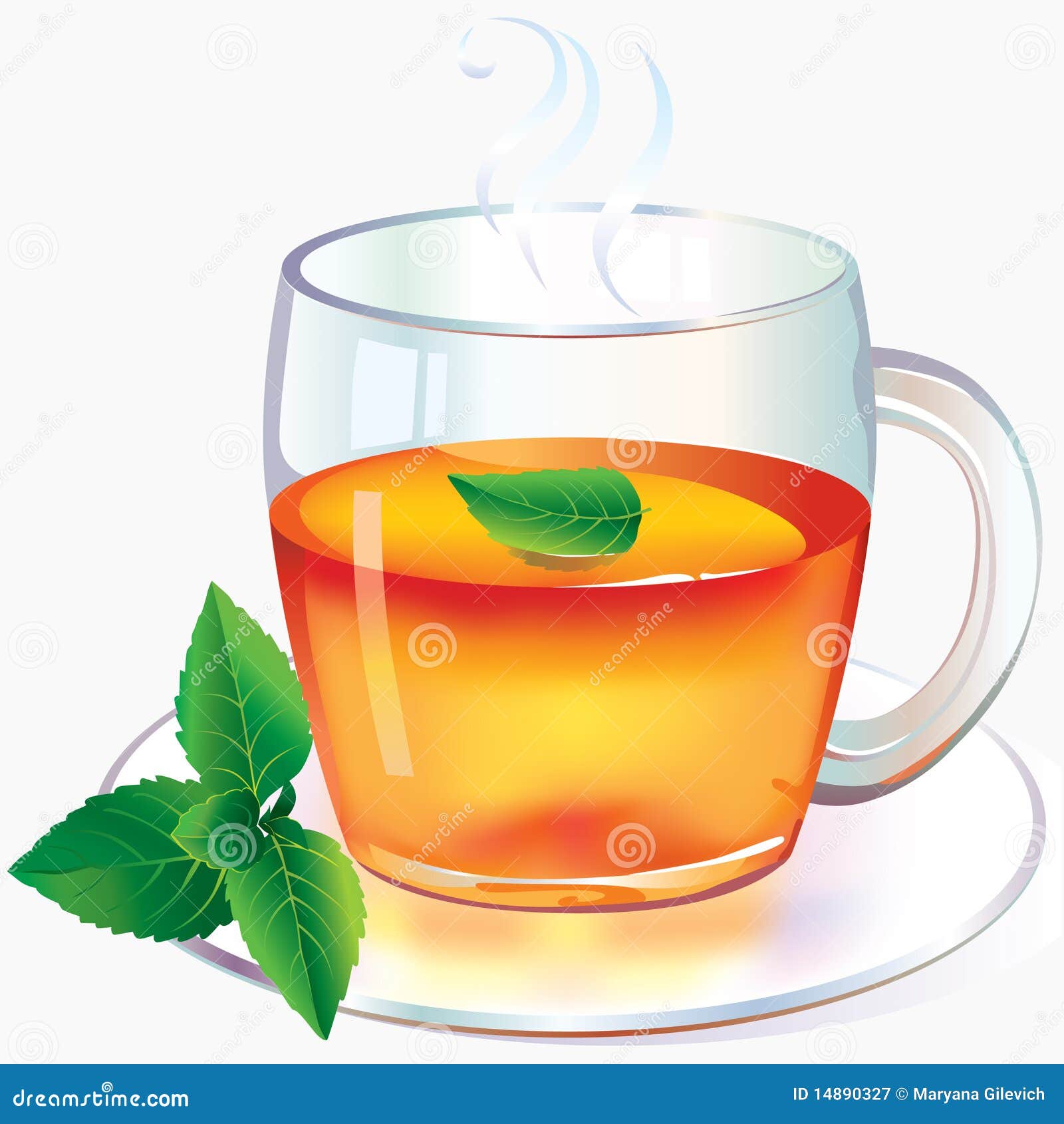 Tea with mint stock vector. Illustration of medicinal 14890327
