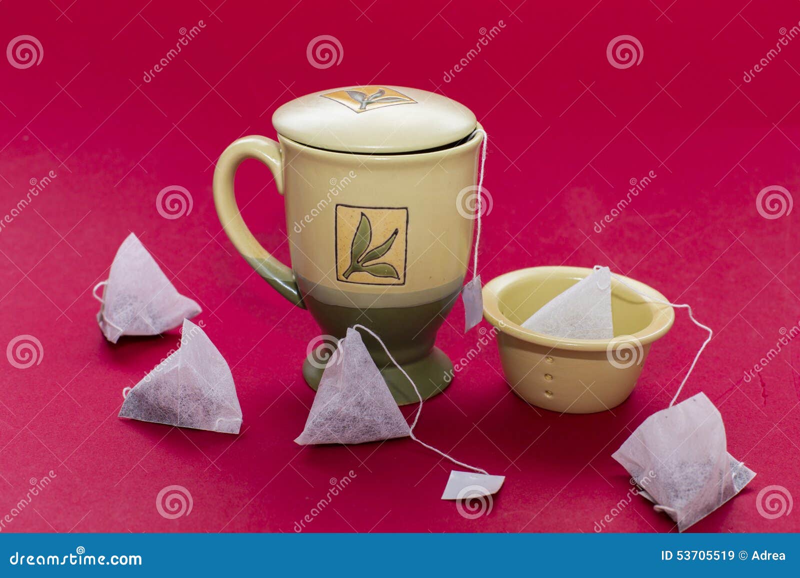 Tea Mug with Infusion System and Tea Bags Stock Image Image of