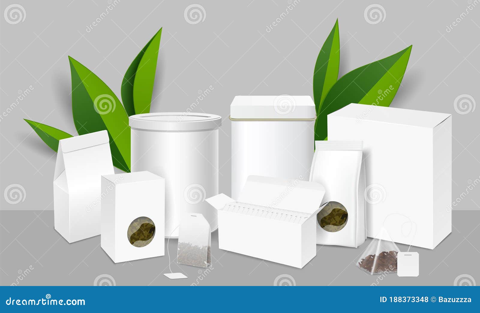 Download Tea Packaging Realistic Mockup Set Vector Illustration Stock Vector Illustration Of Branding Package 188373348