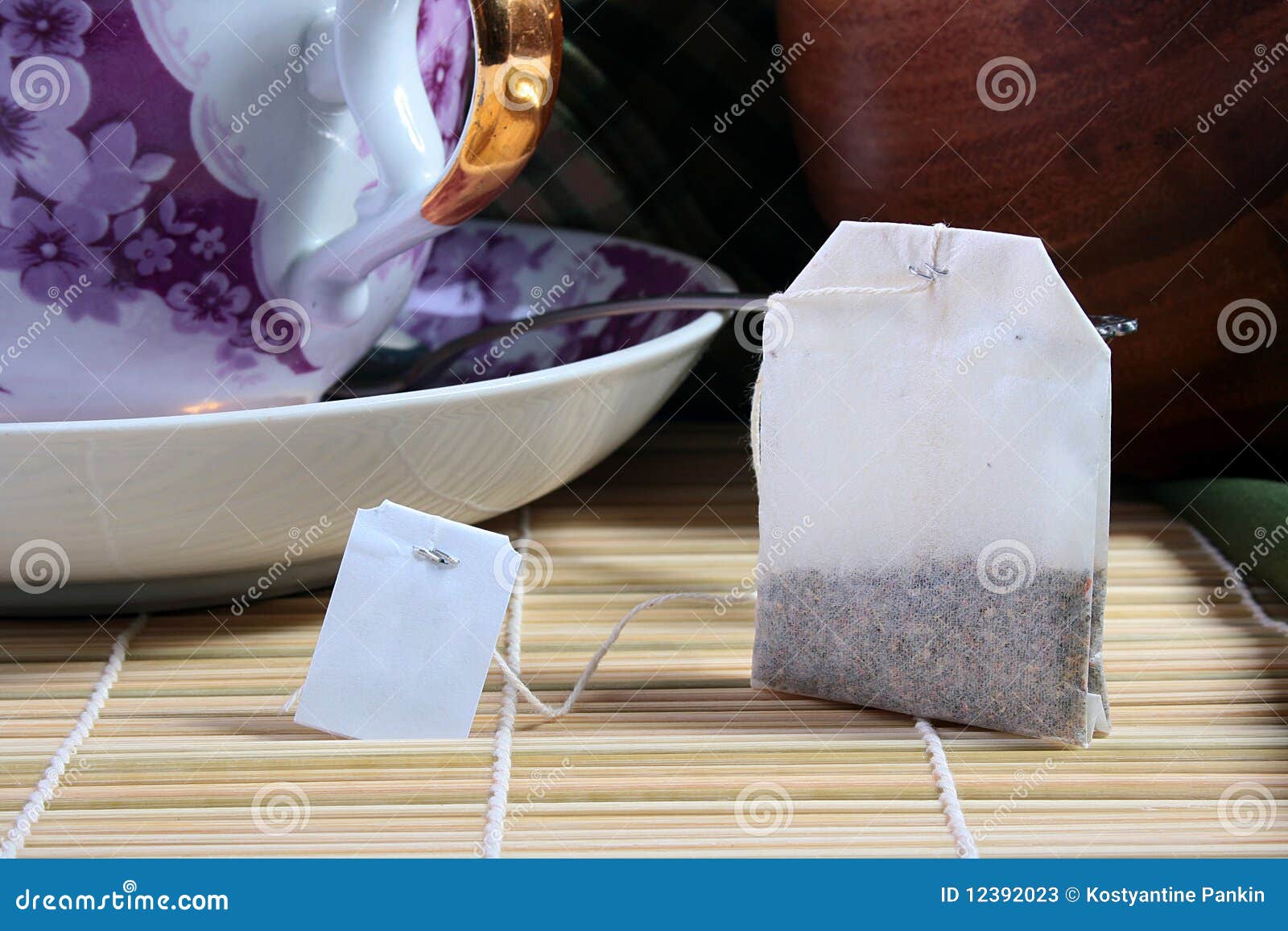 Tea in a paper bag stock image. Image of thread, nonalcoholic 12392023