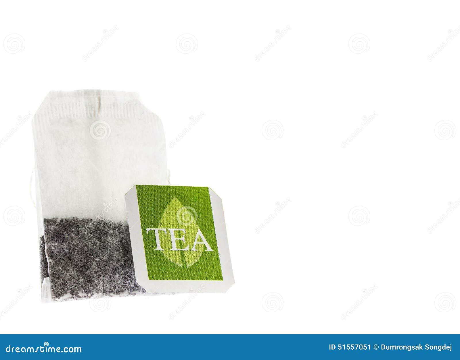 Tea Paper Sachet with Green Label Stock Image - Image of asian, green