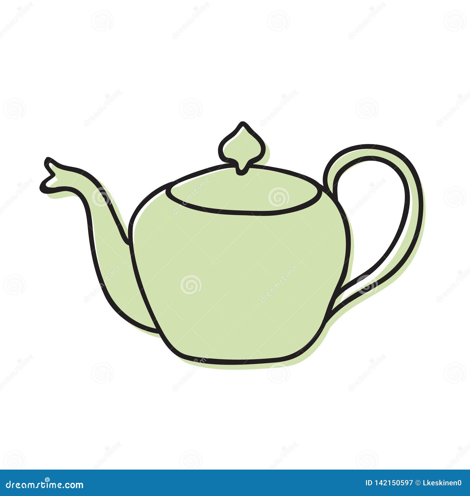 Tea Pot Hand Drawn Illustration Stock Vector - Illustration of oriental ...