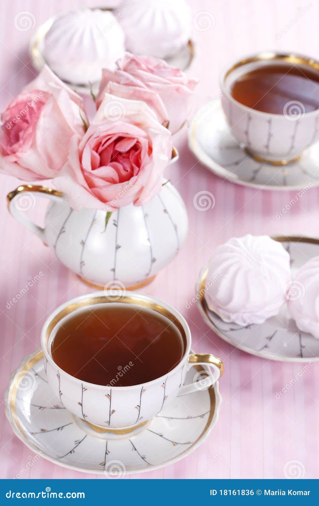 Tea and roses stock photo. Image of flower, herbal, flavour 18161836