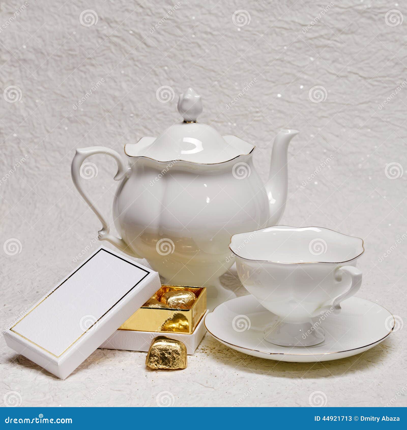 Tea Set with Box of Candies Stock Image Image of relax, home 44921713