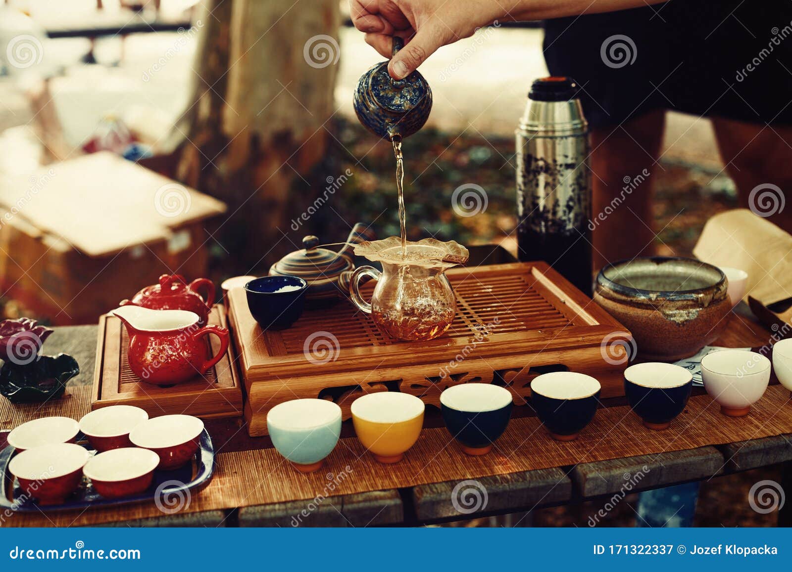 Tea Set for Tea Ceremony. Tea Ritual. Stock Image Image of black