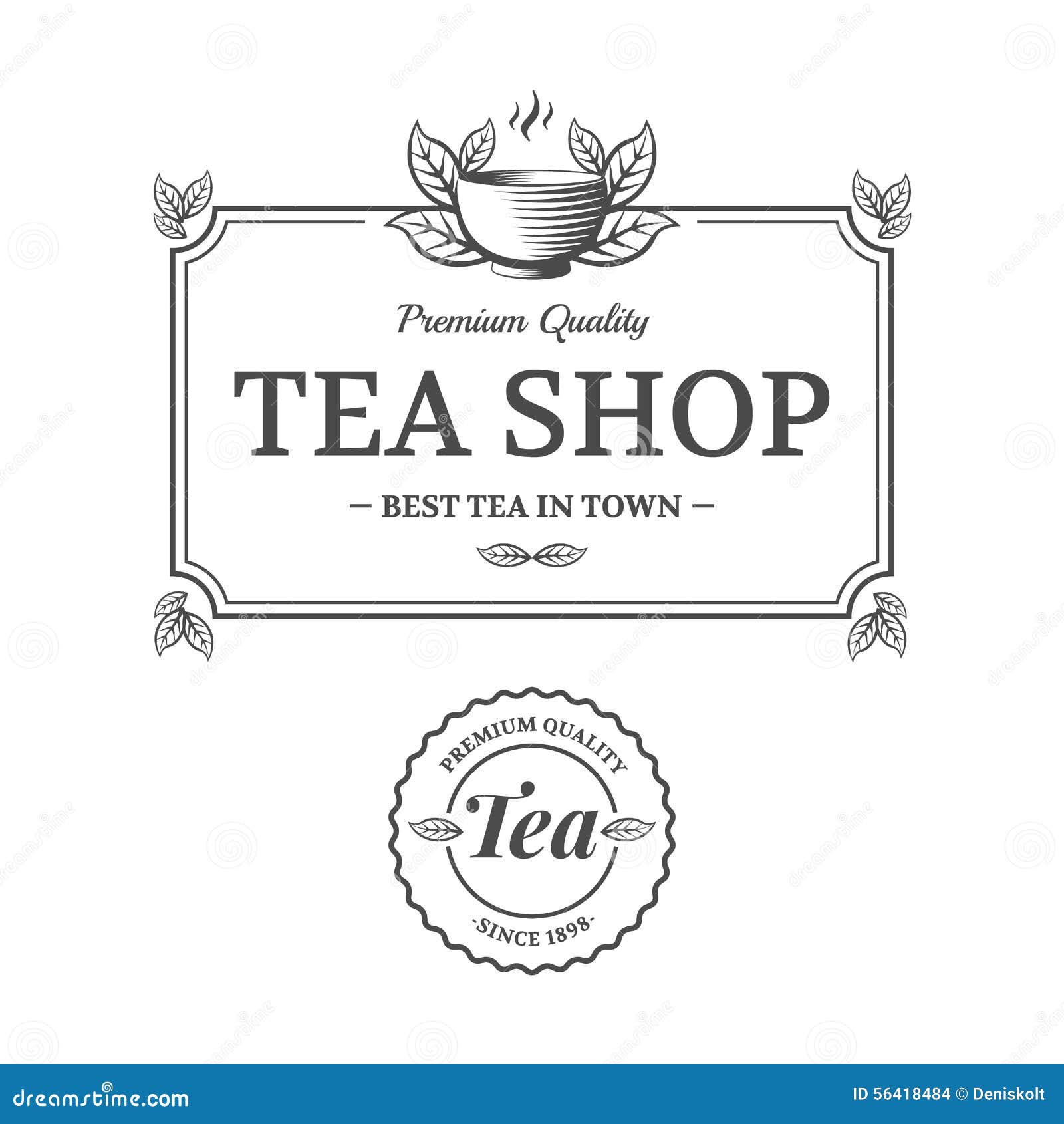Tea shop stock vector. Illustration of frame, breakfast 56418484