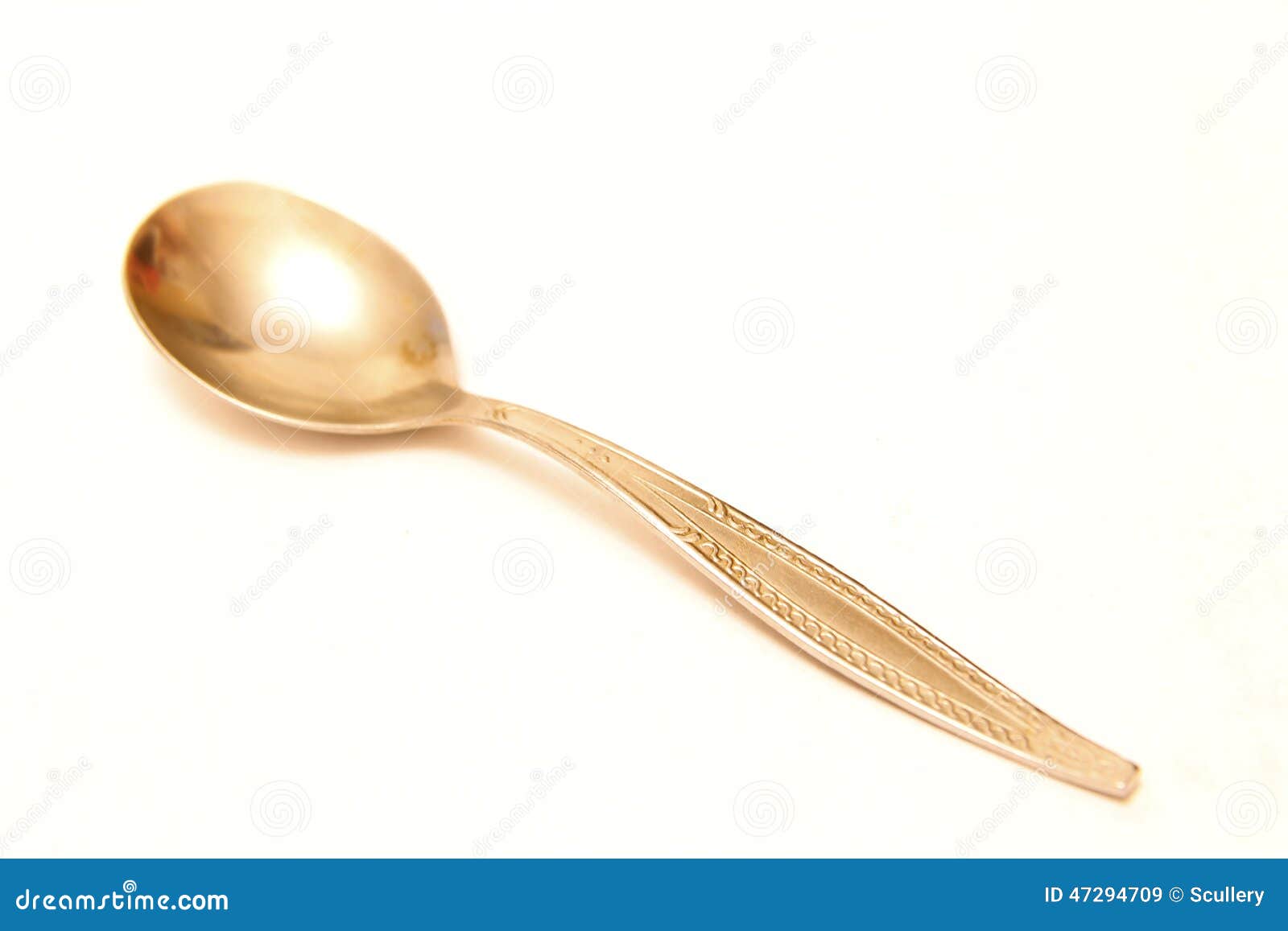 Tea Spoon Laying Isolated on the White Background Stock Image Image