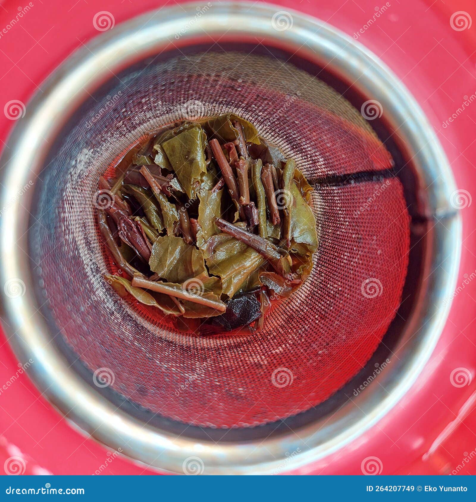 A Tea Strainer in the Form of a Wire Mesh Inside the Teapot Stock Image