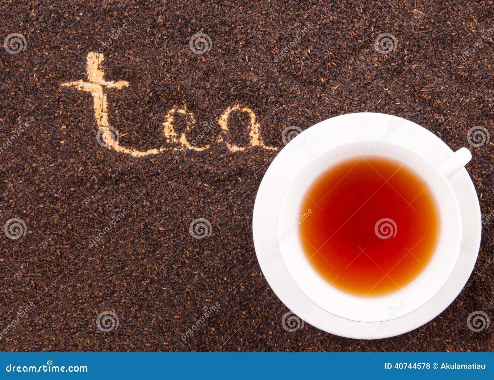 Tea Word on Dried Tea Leaves V Stock Photo Image of antioxidant