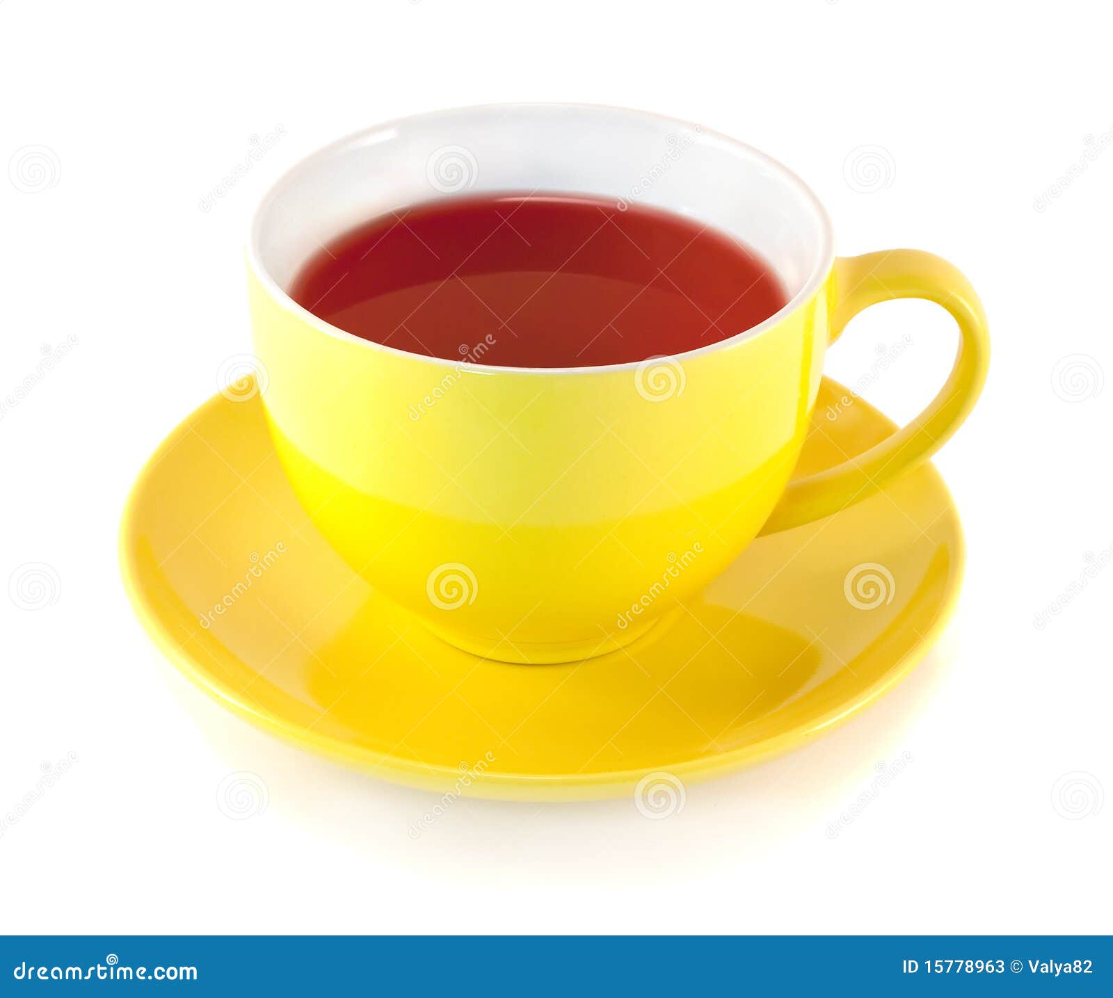 Tea in the yellow cup stock image. Image of sugar, yellow - 15778963