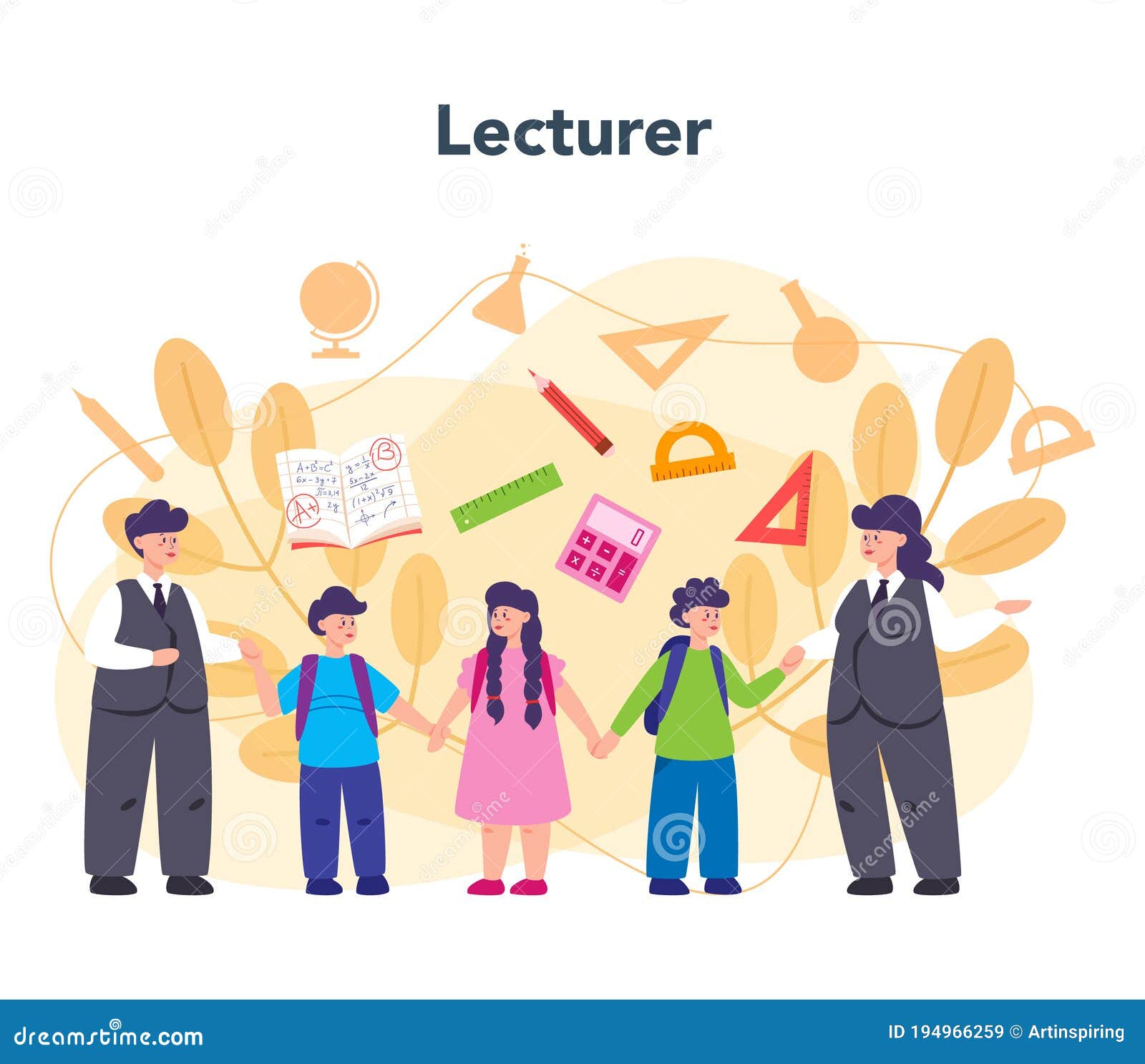teacher concept. profesor standing in front of the blackboard