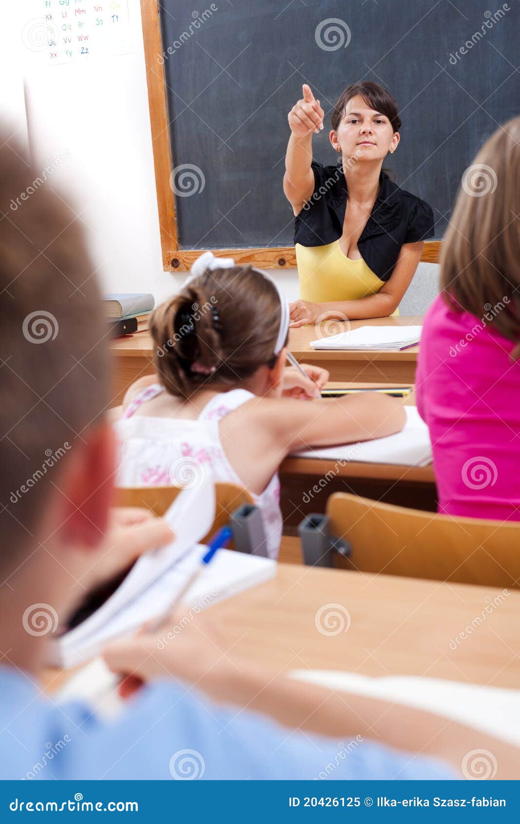 Teacher Discovers Cheating Student Stock Image Image of book