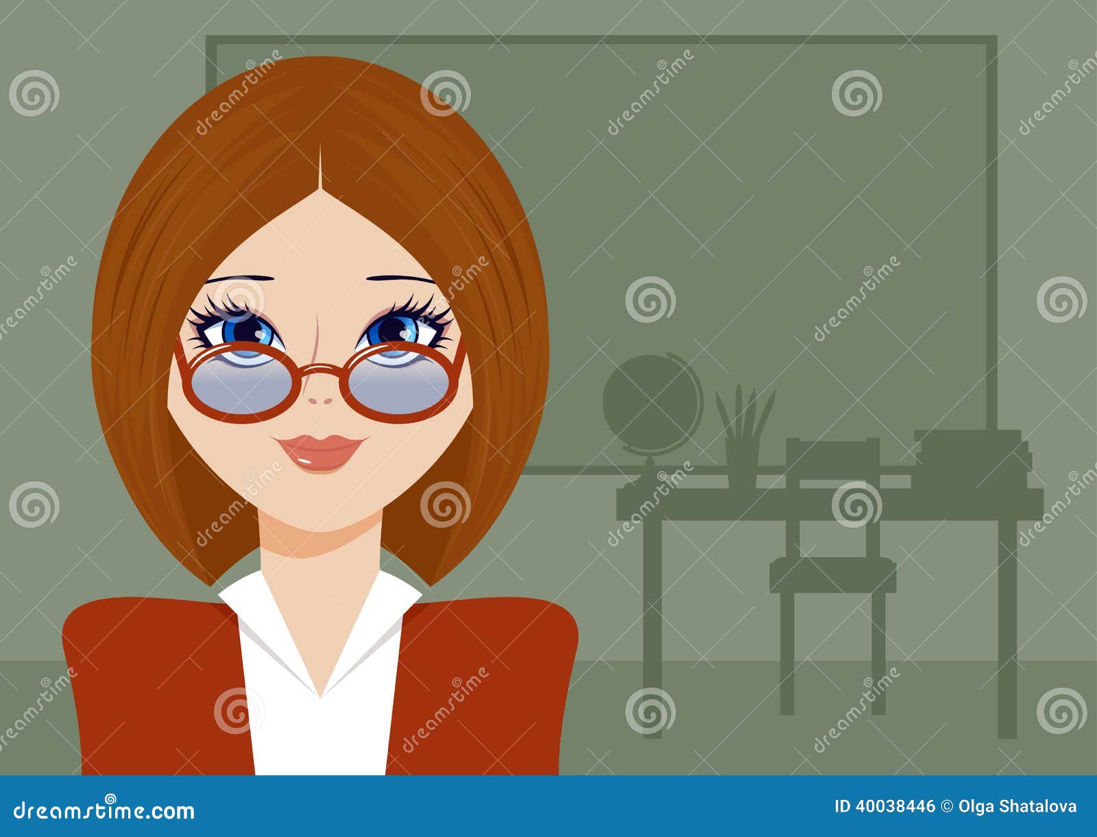 Teacher with glasses stock vector. Illustration of girl 40038446