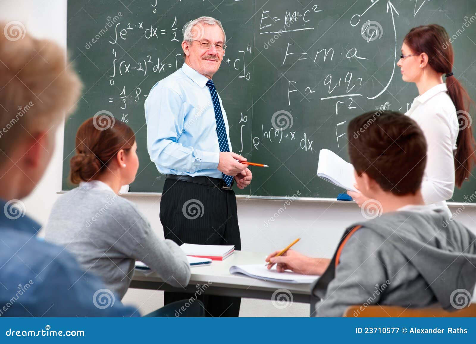 Teacher with High School Students Stock Image - Image of classroom, people:  23710577