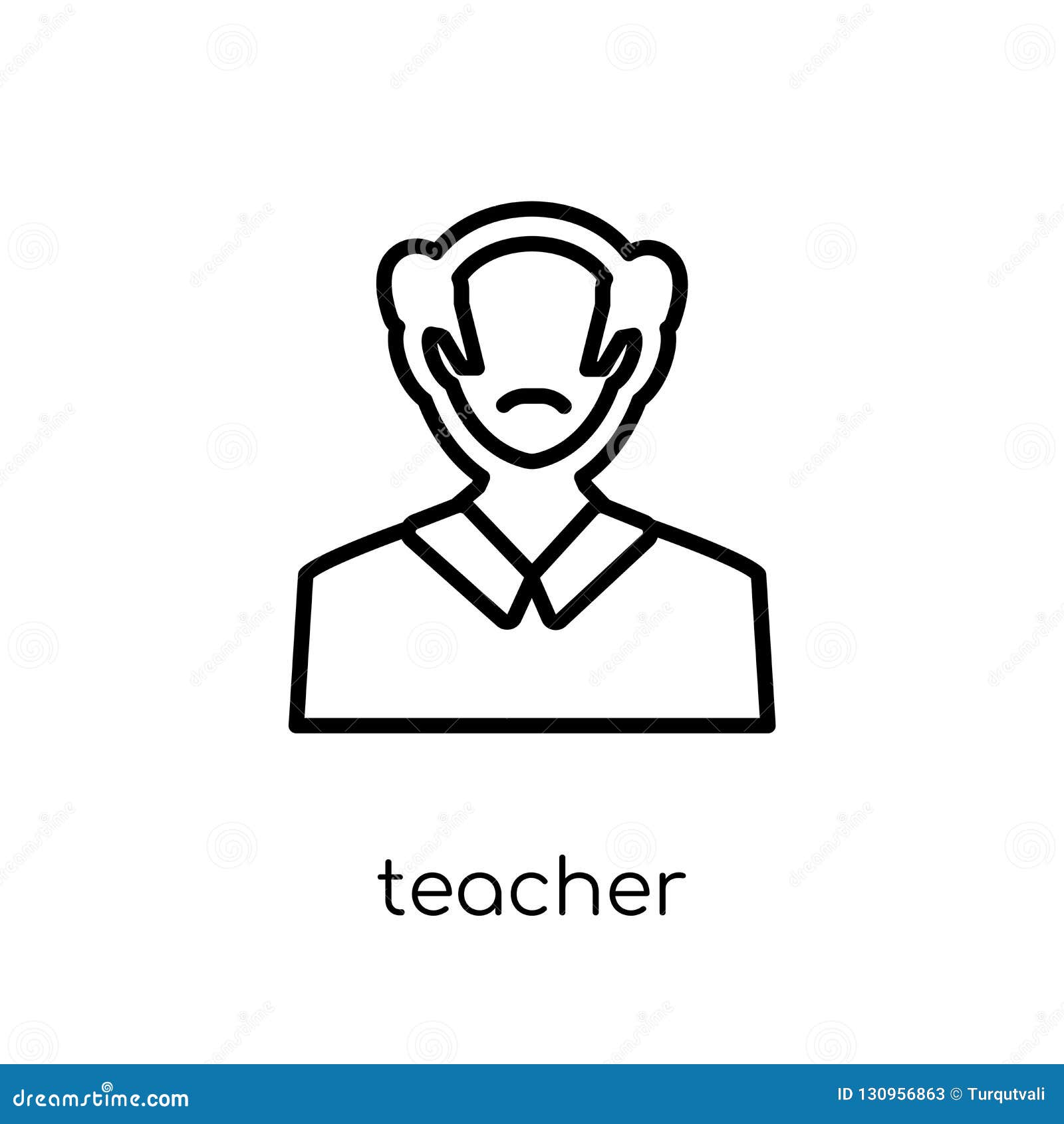 Teacher Icon. Trendy Modern Flat Linear Vector Teacher Icon on W Stock ...