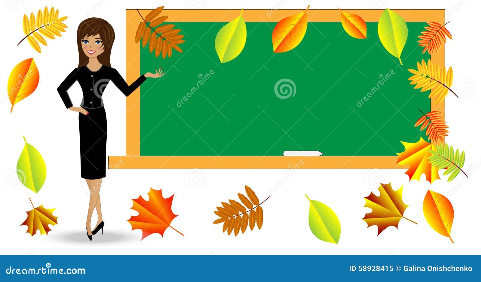 The Teacher Near Chalkboard Stock Vector Illustration of smart, chalk