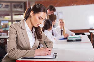 Teacher Preparing Lesson Stock Photo Image Of Boys Happy 27208176 Teacher Preparing Lesson Stock Photo Image Of Boys Happy 27208176