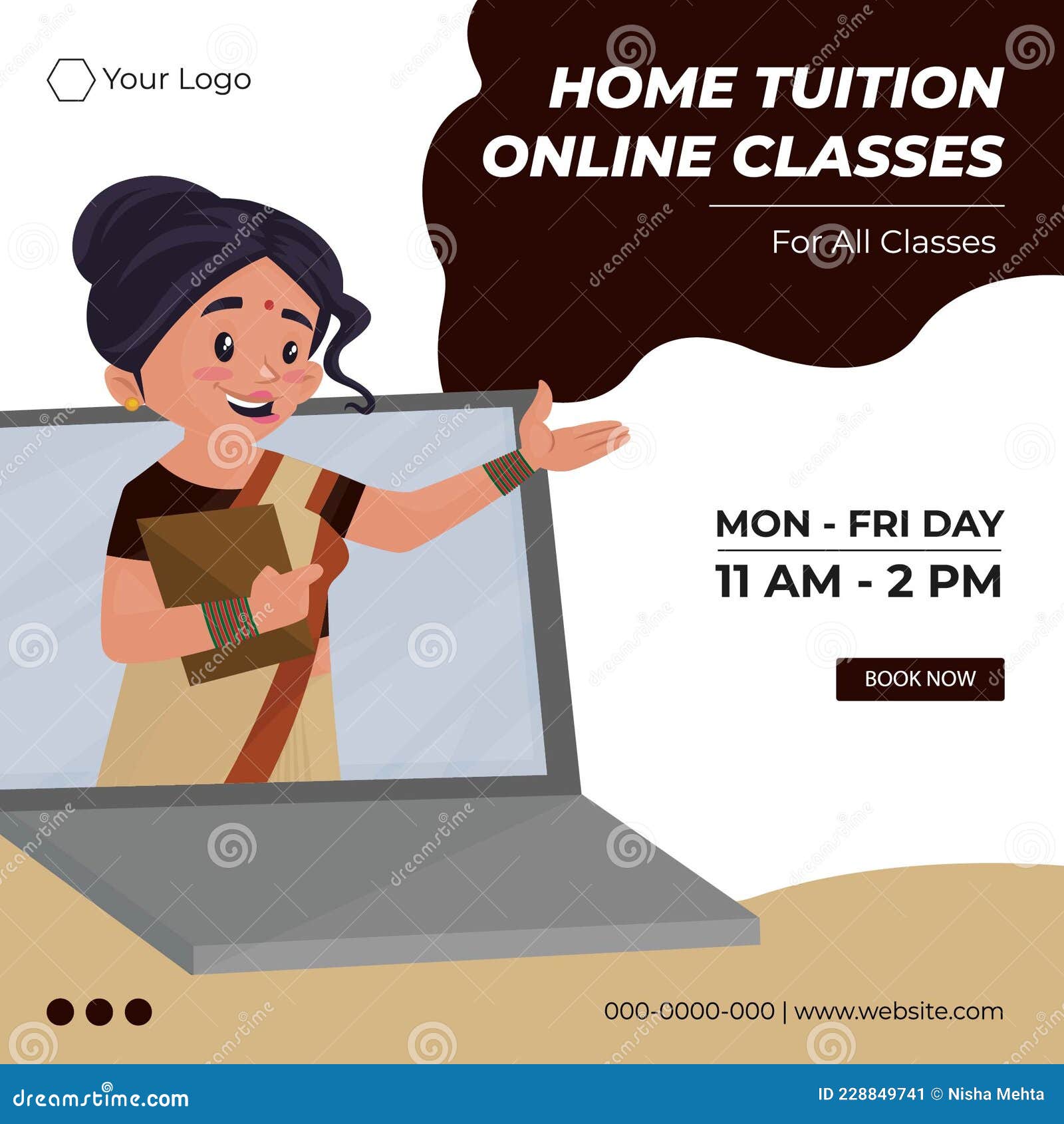 Banner Design of Home Tuition Online Classes Stock Vector - Illustration of  collection, class: 228849741