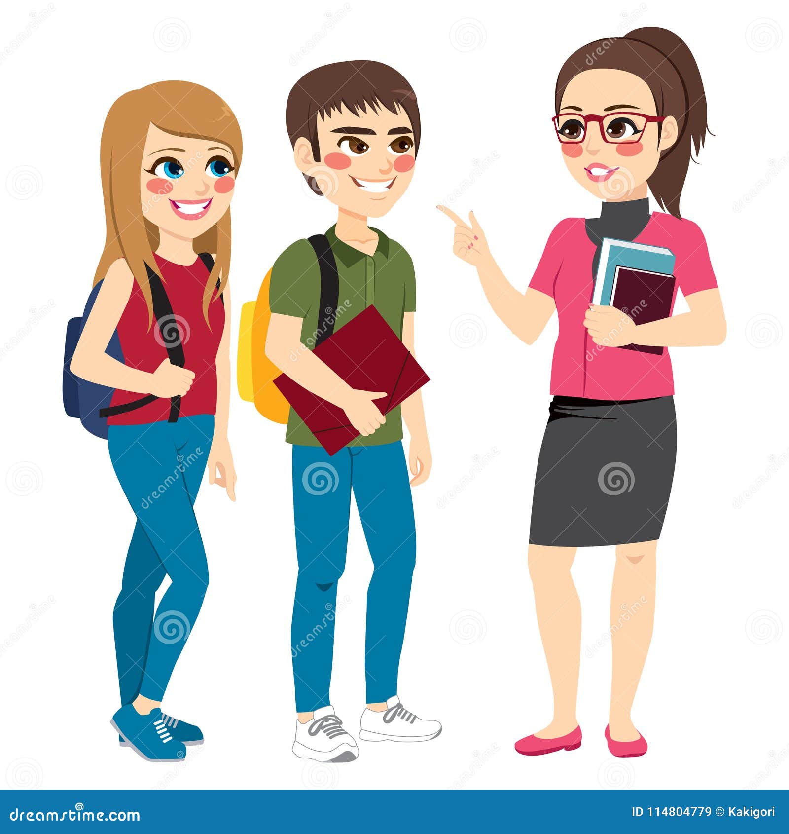 Teacher Talking with Students Standing Stock Vector - Illustration of listening, cartoon: 114804779 Teacher Talking with Students Standing Stock Vector - Illustration of listening, cartoon: 114804779
