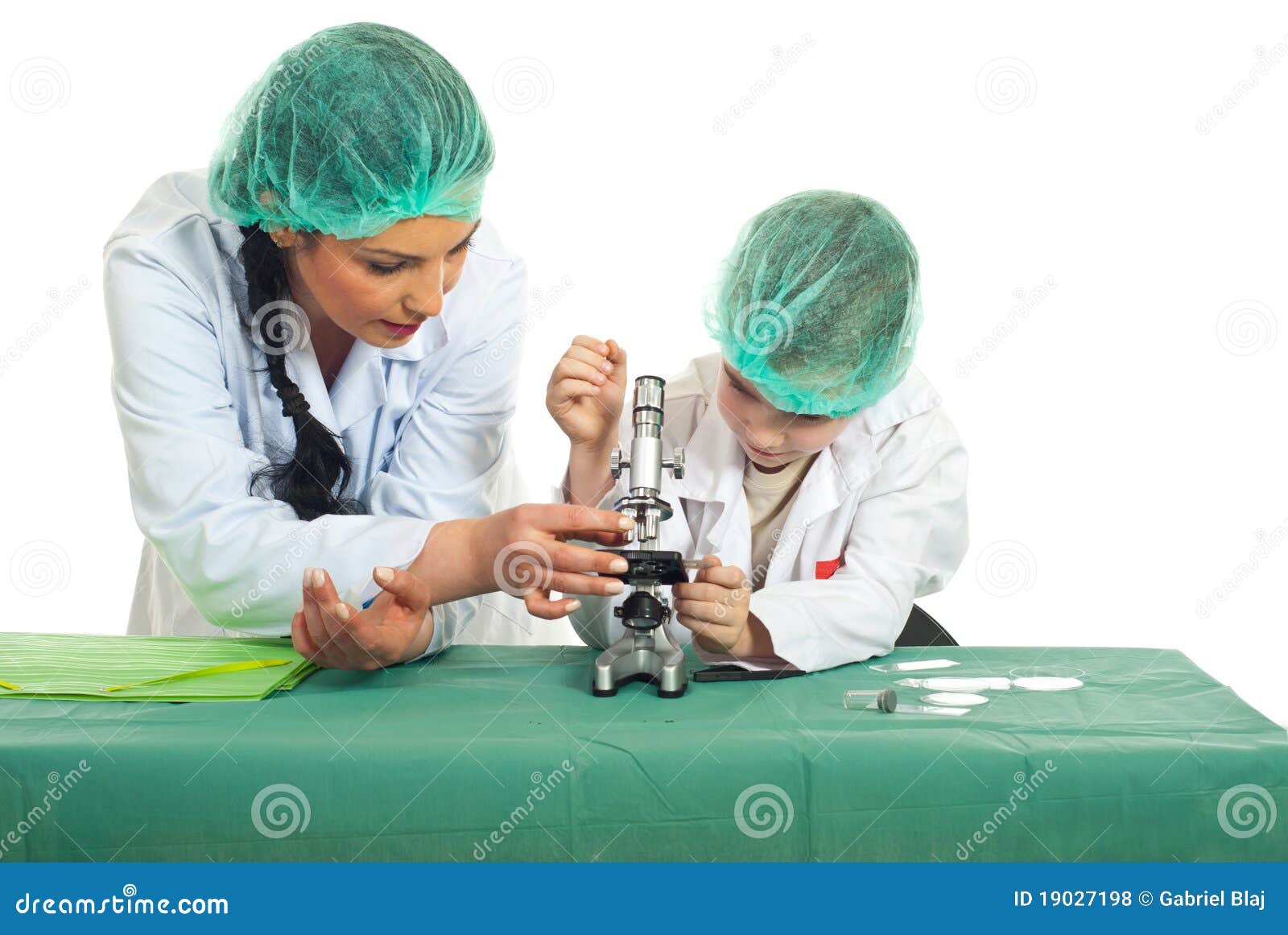 Teacher Teaching Student in Laboratory Stock Photo Image of examine