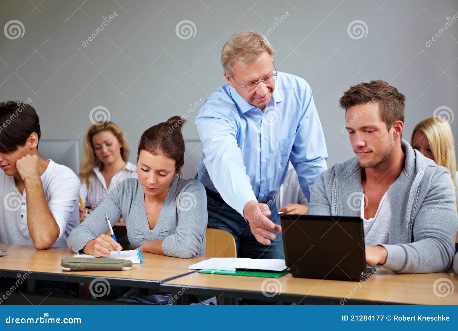 Teacher in university stock image. Image of student, computer 21284177