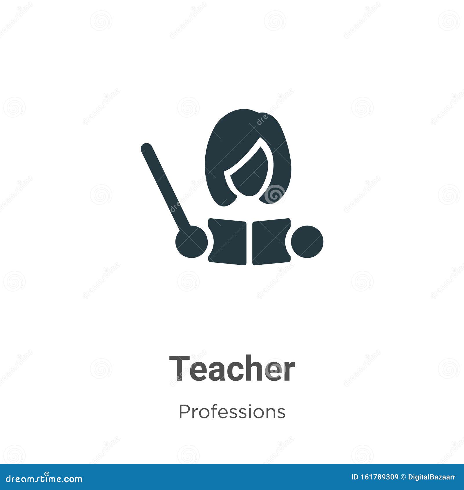 Teacher Vector Icon on White Background. Flat Vector Teacher Icon