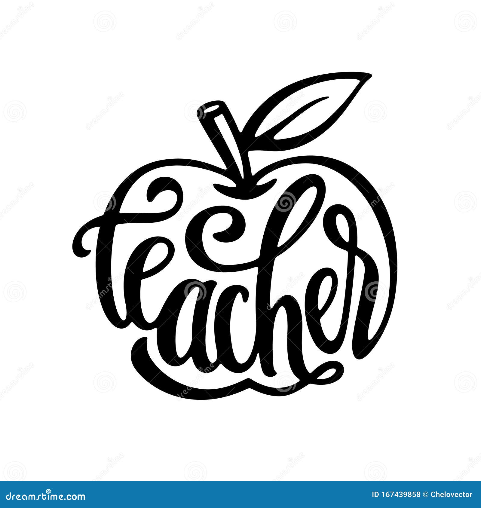 Download Teacher Word Hand Drawn Calligraphy. Vector Illustration ...