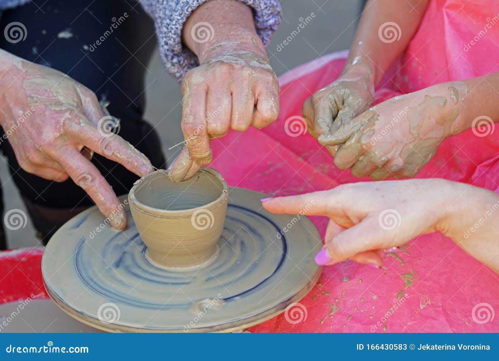Teaching of Ceramics Processing To a Young Student in Bulgaria Stock