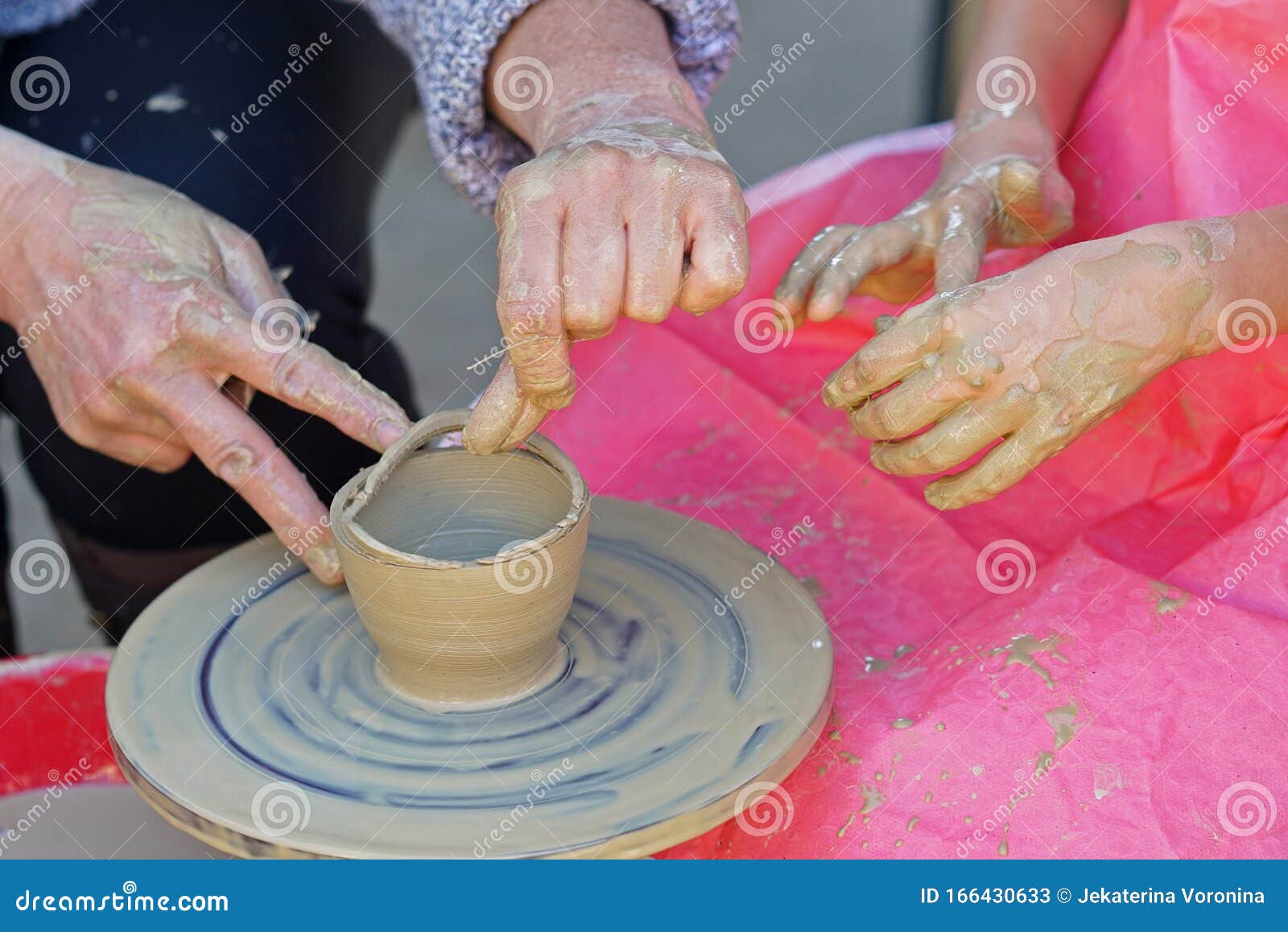 Teaching of Ceramics Processing To a Young Student in Bulgaria Stock