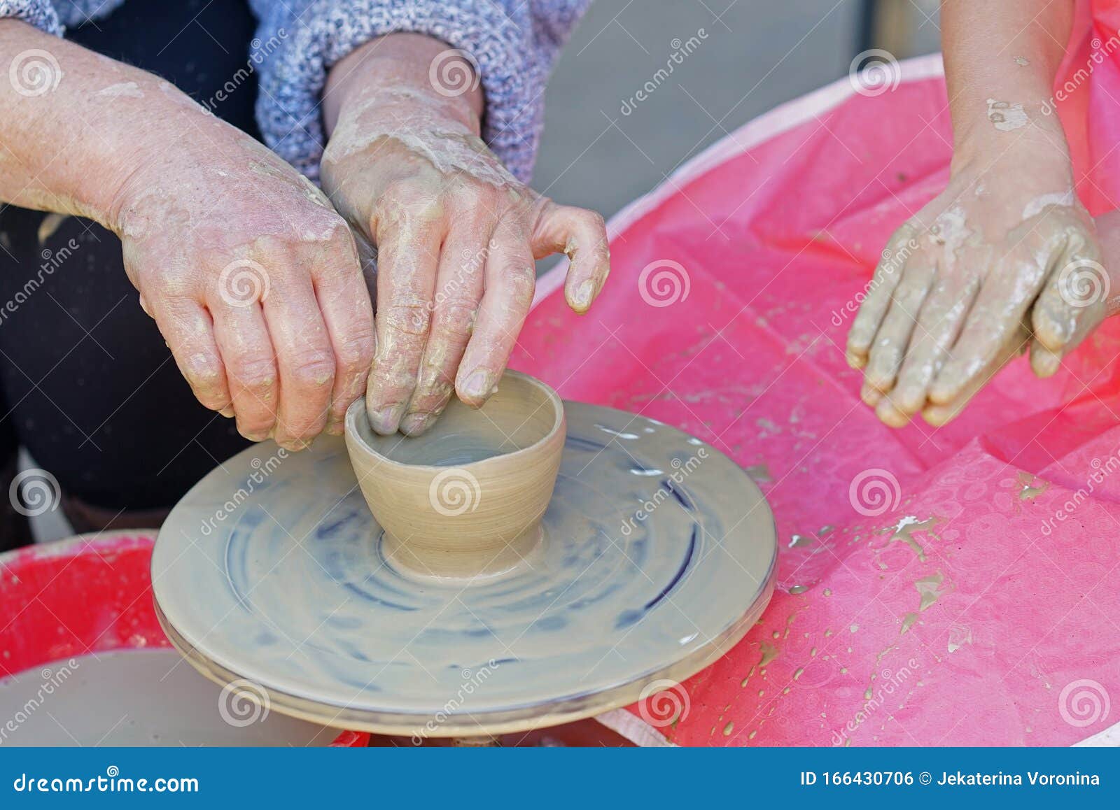 Teaching of Ceramics Processing To a Young Student in Bulgaria Stock