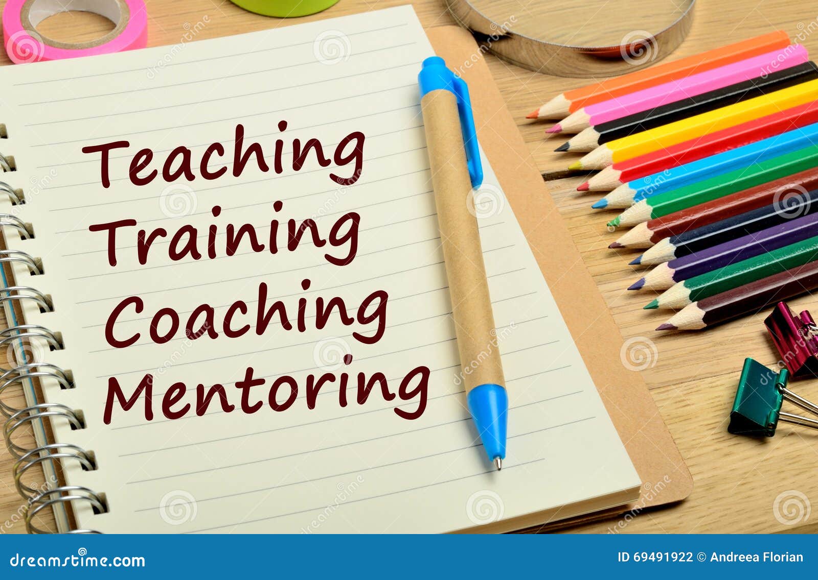 Coaching And Mentoring Concept On Virtual Screen. Personal Development