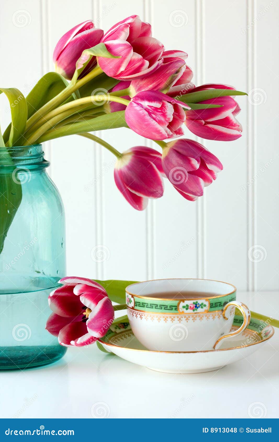 teacup and flowers