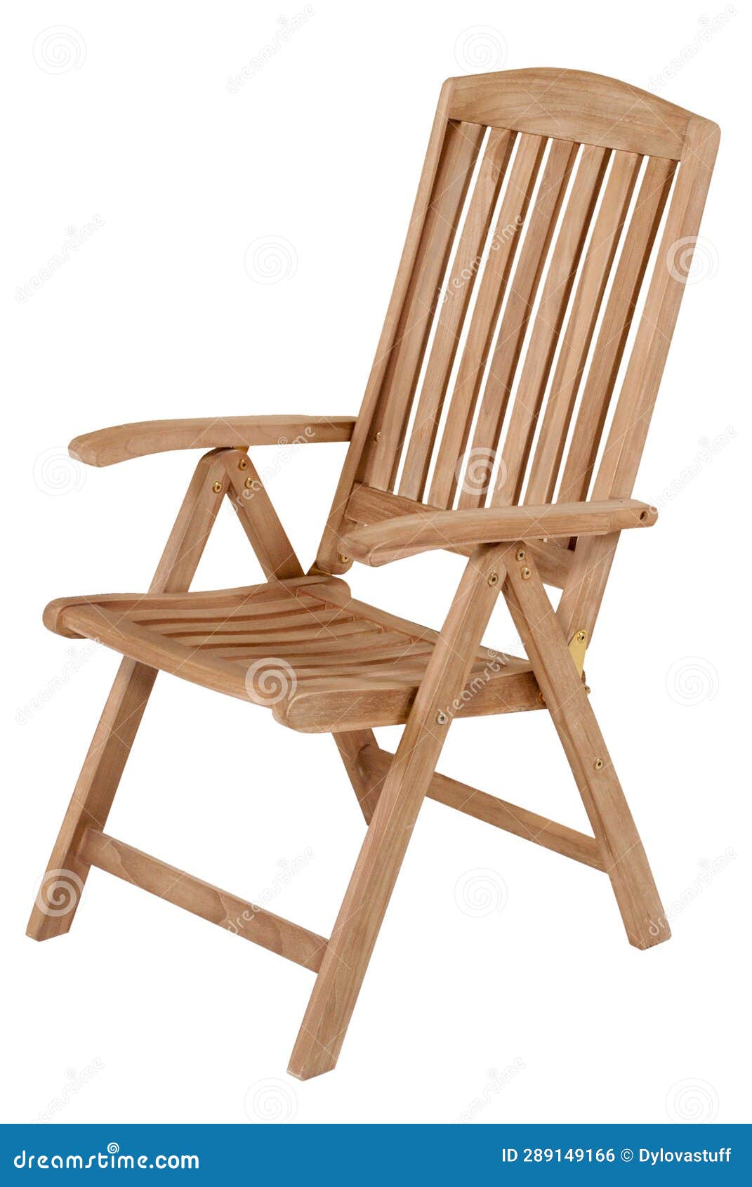 a teak wooden chair  on a white background